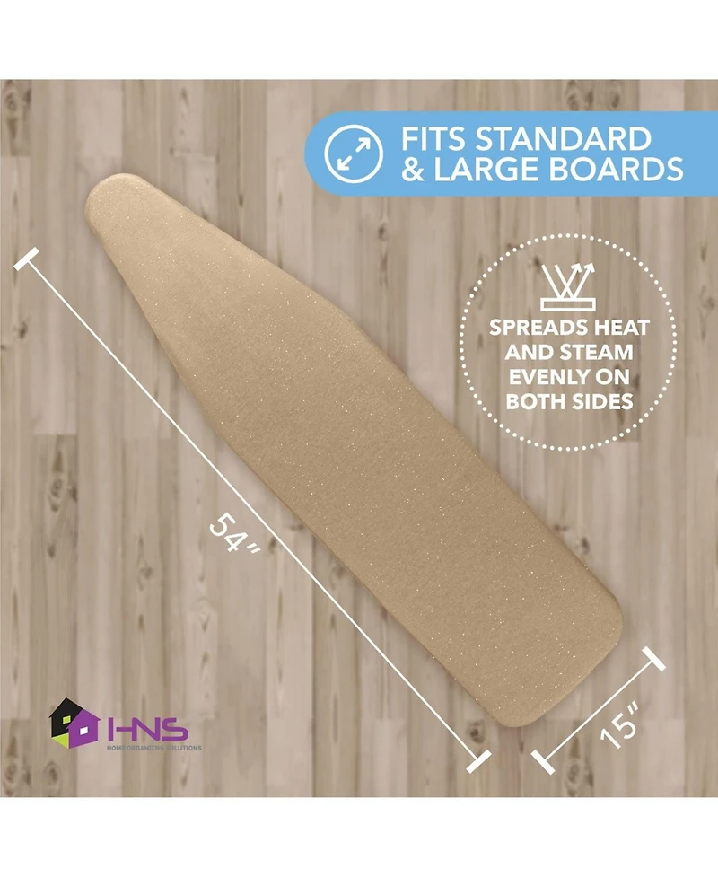 Florida Brands Ironing Board Cover and Pad - 15" x 54" Large Fits All Standard Sizes Heat Reflective Iron