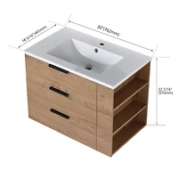 Streamdale Space-Saving Bathroom Vanity with Self-Closing Drawers
