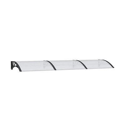 vidaXL Door Canopy Black and Transparent 118.1"x29.5" Polycarbonate