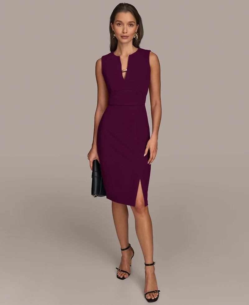 Donna Karan New York Women's Twist Hardware V-Neck Dress