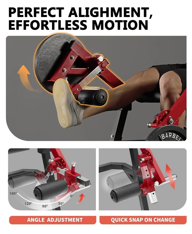 Mikolo Leg Extension and Curl Machine, Single Leg Extension, Lying Leg Curl, Standing Leg Curl, Adjustable Leg Exercise Bench with Plate Loaded, Leg M