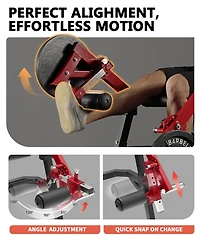 Mikolo Leg Extension and Curl Machine, Single Leg Extension, Lying Leg Curl, Standing Leg Curl, Adjustable Leg Exercise Bench with Plate Loaded, Leg M
