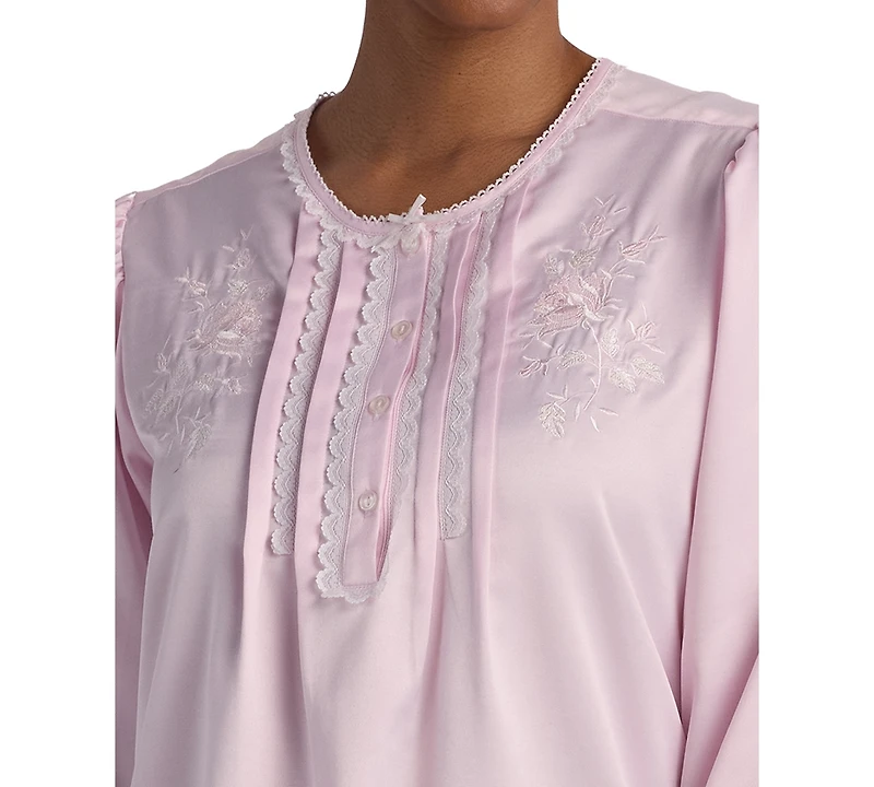 Miss Elaine Women's Round Neck Long Sleeve Gown