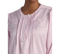 Miss Elaine Women's Round Neck Long Sleeve Gown