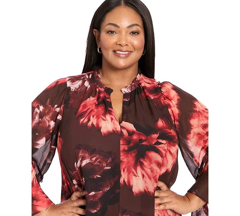 London Times Plus Bell Sleeve Dress