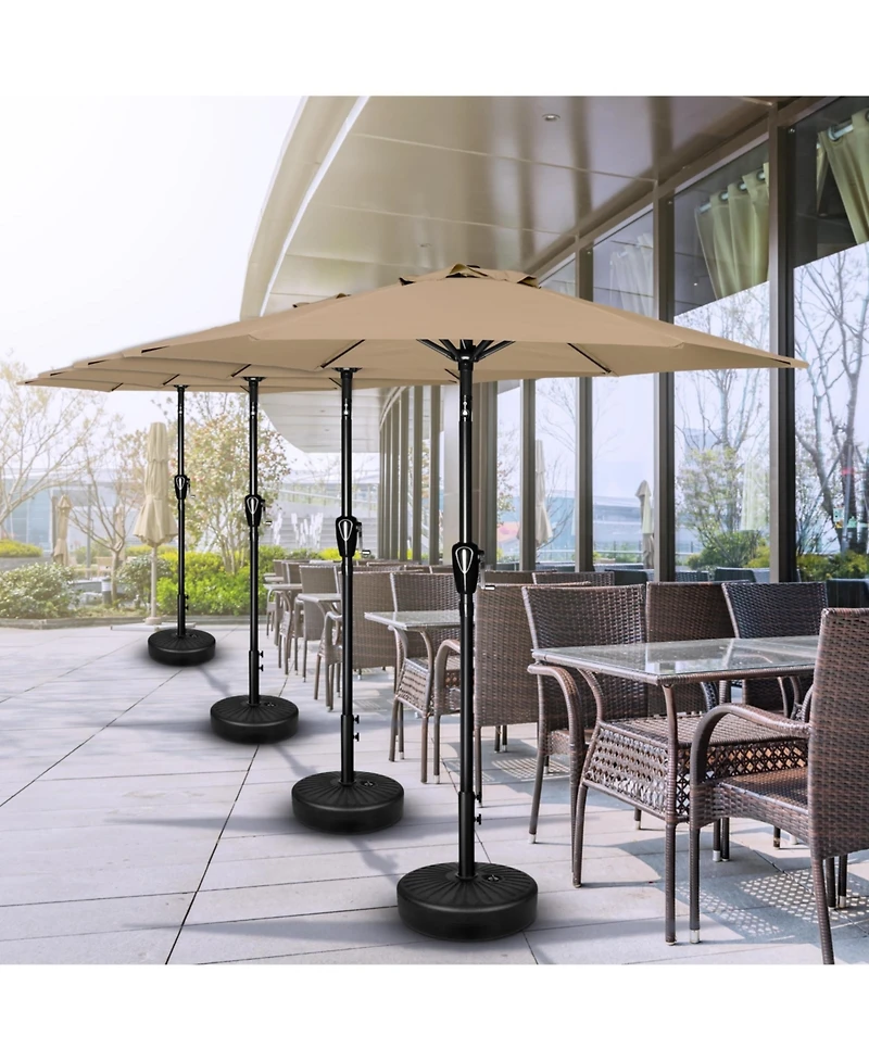 Flynama One 7.5ft Patio Outdoor Table Market Yard Umbrella with Push Button Tilt/Crank, 6 Sturdy Ribs for Garden, Deck, Backyard, Pool