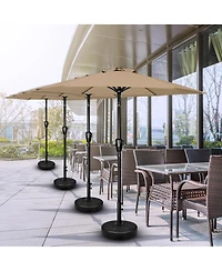 Flynama One 7.5ft Patio Outdoor Table Market Yard Umbrella with Push Button Tilt/Crank, 6 Sturdy Ribs for Garden, Deck, Backyard, Pool