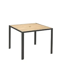 Streamdale Furniture All Weather 5-Piece Patio Dining Set Acacia Table Light Gray