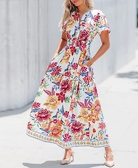 Cupshe Women's Floral Print Maxi Beach Dress