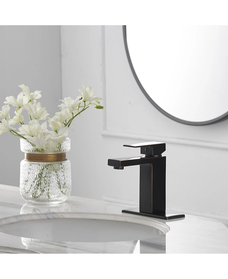 Greenspring Single Hole Single-Handle Low-Arc Bathroom Faucet With Pop-up Drain Assembly in Oil Rubbed Bronze