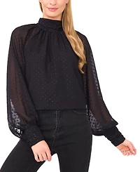 CeCe Women's Long-Sleeve Bow Neck Raglan Blouse