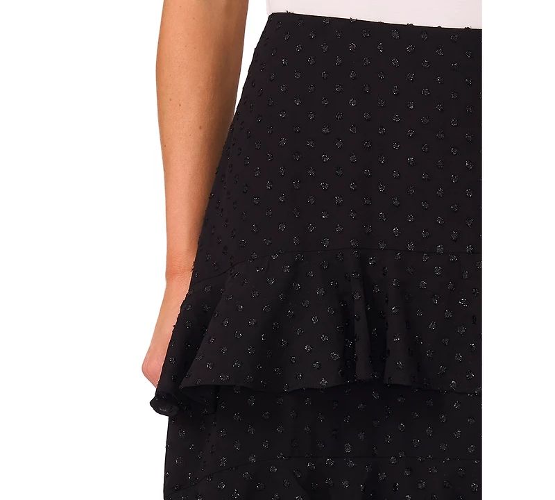 CeCe Women's Tiered Ruffle Flounce Midi Skirt