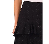 CeCe Women's Tiered Ruffle Flounce Midi Skirt