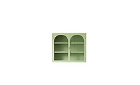 Slickblue Modern Two-Door Wall Cabinet with Glass Doors and Three-Tier Storage