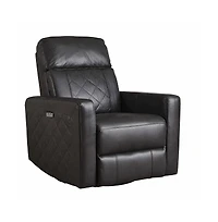 Westwood Design Soho Wood Leather Power-usb Glider Recliner in Oxford Gray