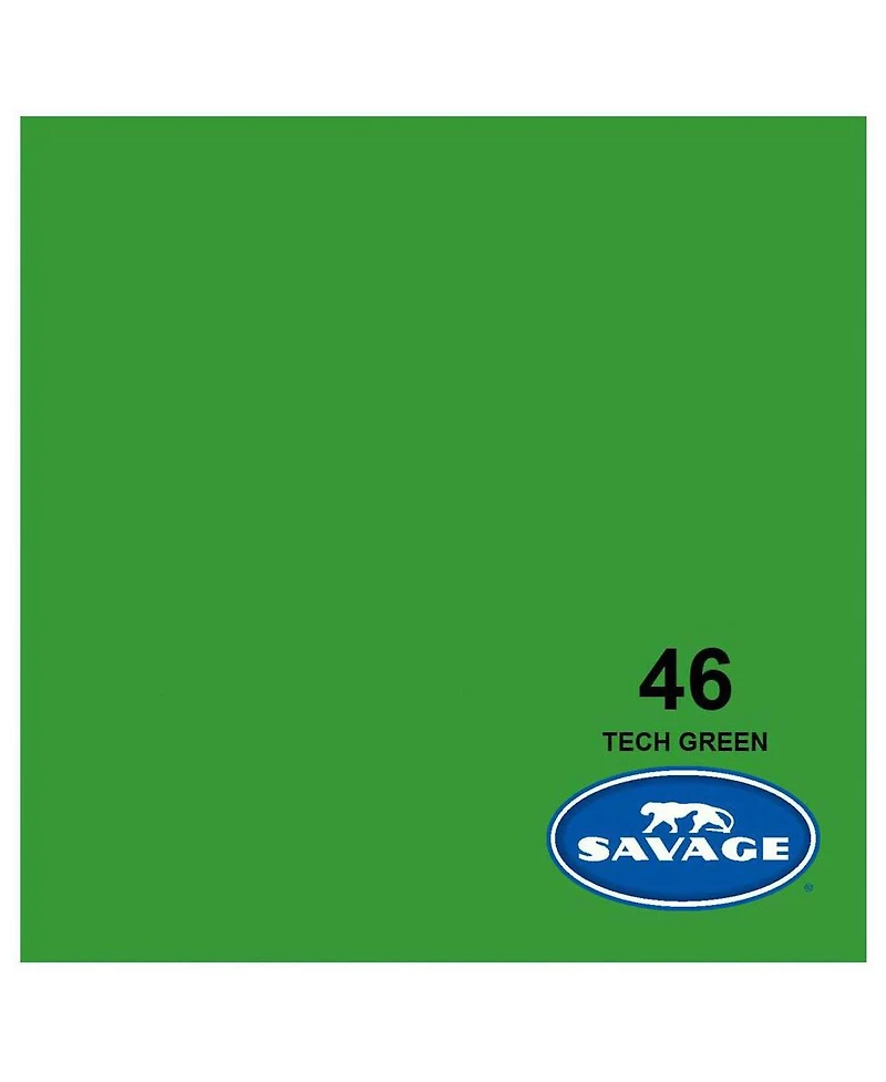 Savage Widetone Seamless Background Paper, 86" wide x 36' Tech Green, #46 - Bundle With Flashpoint 10' Background Support System Air Cushioned,