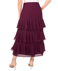 CeCe Women's Tiered Ruffle Flounce Midi Skirt