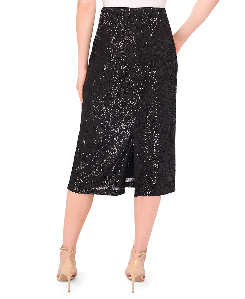 CeCe Women's Pencil Sequin Midi Skirt