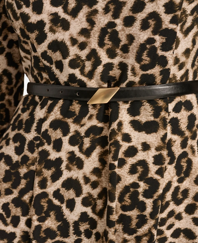 Calvin Klein Women's Belted Animal Midi Dress