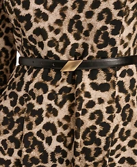 Calvin Klein Women's Belted Animal Midi Dress