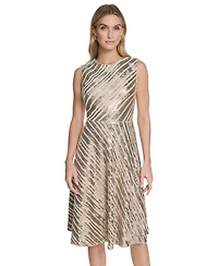 Calvin Klein Women's Sequin Sleeveless Midi Dress