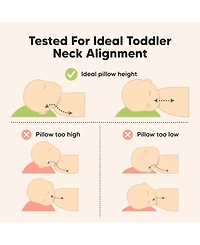 Jumbo Toddler Pillow with Pillowcase, 14X20 Soft Organic Pillows for Sleeping, Kids Travel