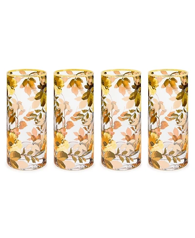 MacKenzie-Childs Wild Rose Highball Glasses, Set of 4
