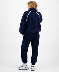 Hiippie Rose Juniors Half Zip Sherpa Fleece Top Sherpa Fleece Cargo Pants