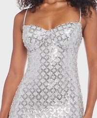 Alex & Sophia Juniors' Sweetheart Neck Side Slit Dress