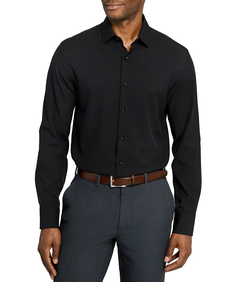ConStruct Men's Solid Performance Stretch Cooling Comfort Dress Shirt