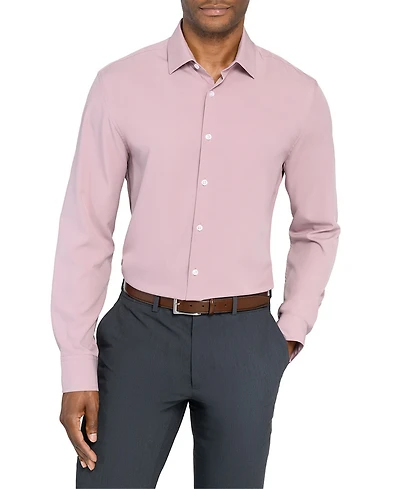 ConStruct Men's Solid Performance Stretch Cooling Comfort Dress Shirt