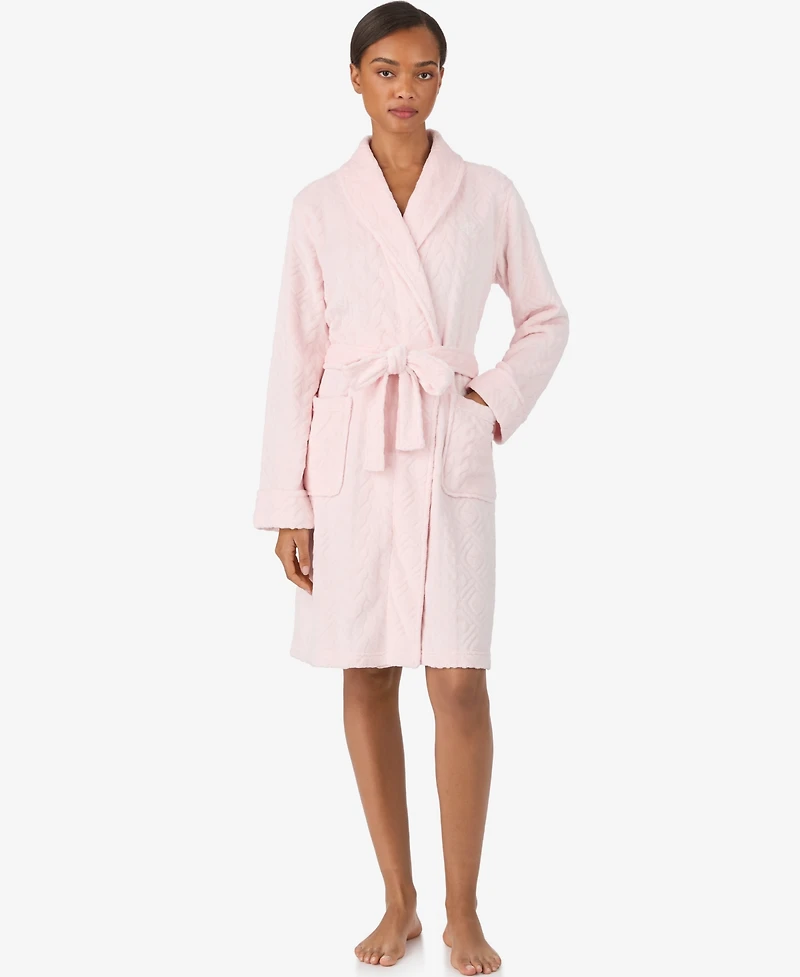 Lauren Ralph Women's Long Sleeve Shawl Collar Short Robe