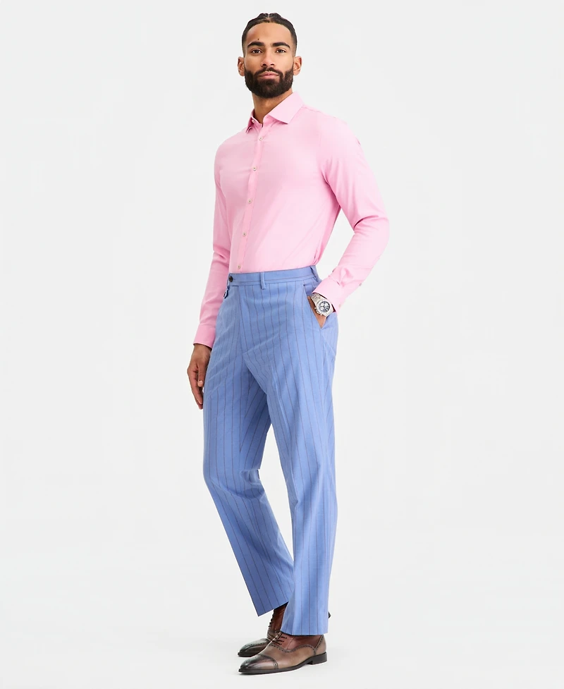 Tayion Collection Men's Classic-Fit Blue Stripe Suit Separates Pants