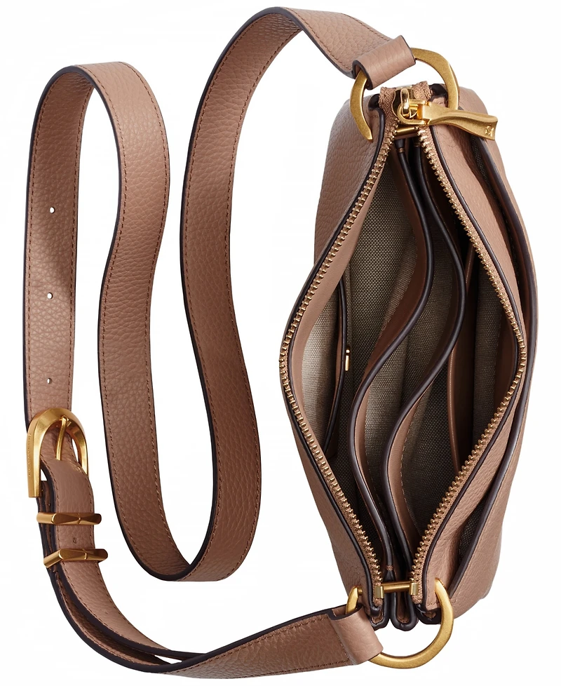 Donna Karan New York Glenwood Zippered Leather Crossbody with Tassel Detail