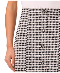 CeCe Women's Button-Front Knit Mini Skirt