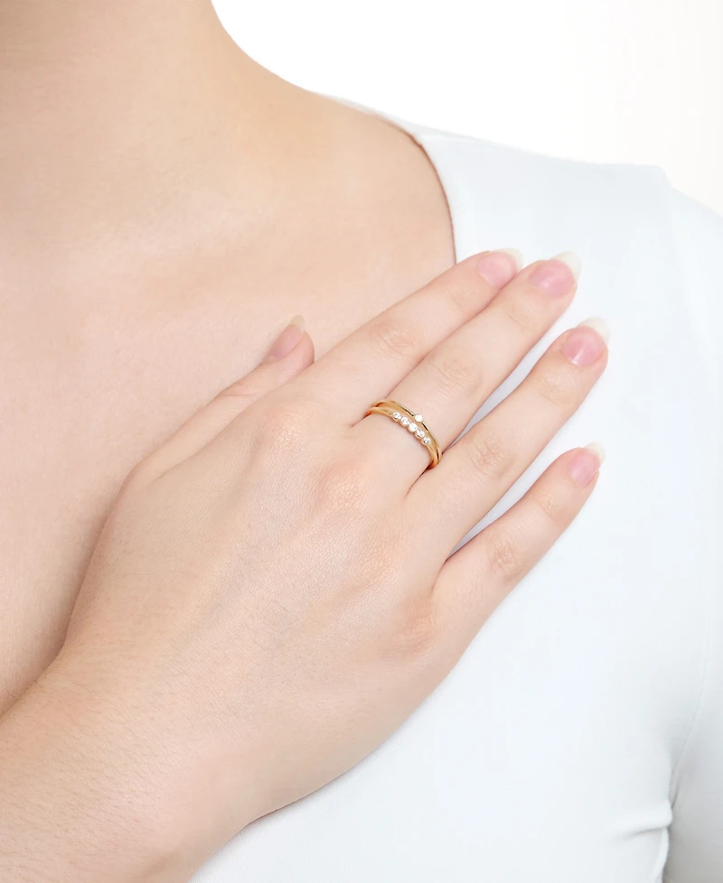 Macy's 2-Piece Cubic Zirconia Stackable Ring Set (0.17 ct. t.w.) in Gold over Sterling Silver