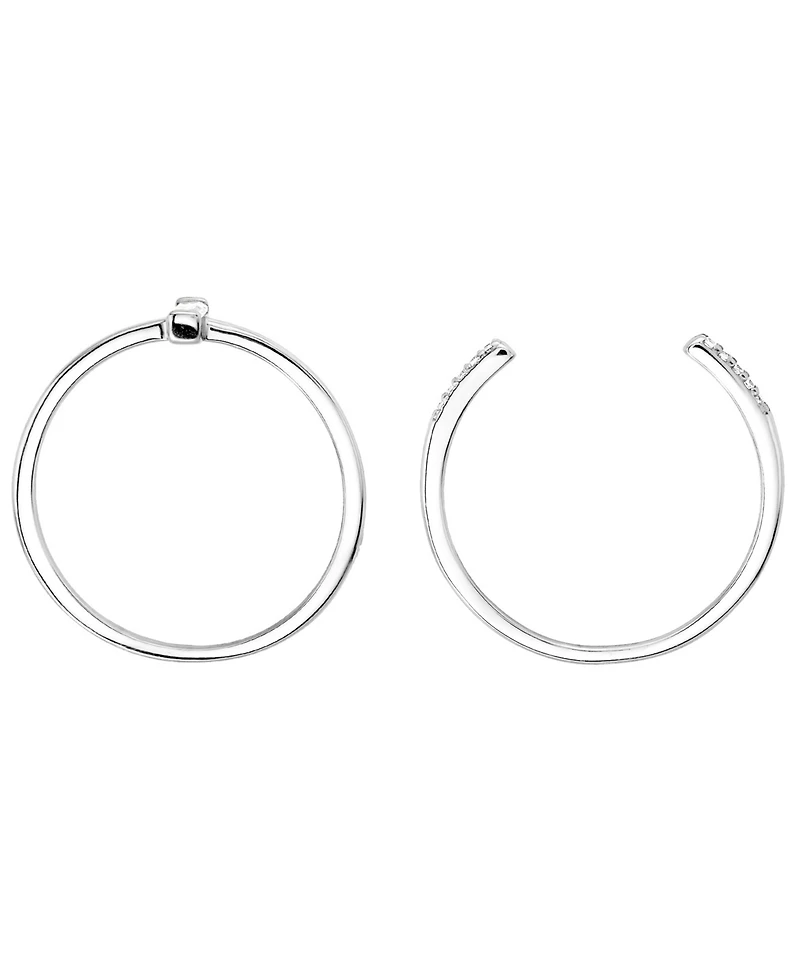 Macy's 2-Piece Cubic Zirconia Open Stackable Ring Set (0.23 ct. t.w.) in Sterling Silver