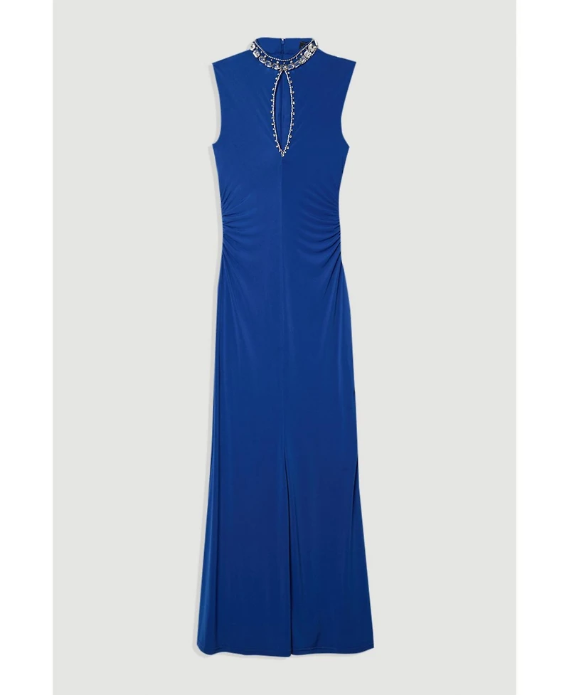 Karen Millen Women's Embellished Jersey Crepe Maxi Dress