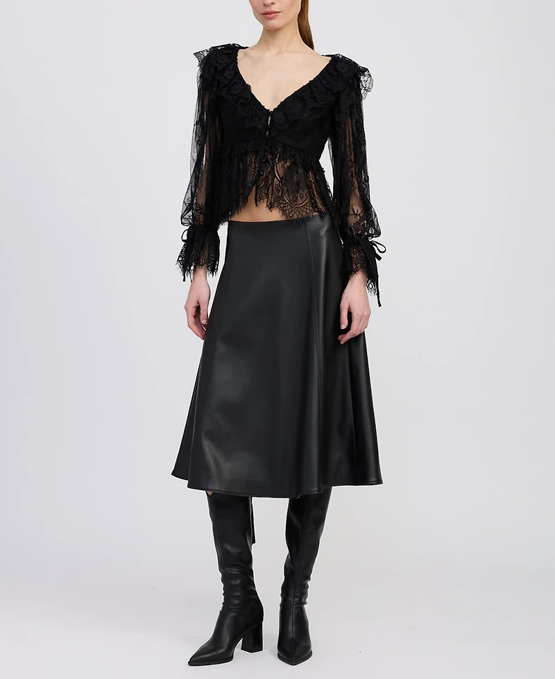 En Saison Women's Peregrine Lace Peplum Top