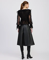 En Saison Women's Peregrine Lace Peplum Top
