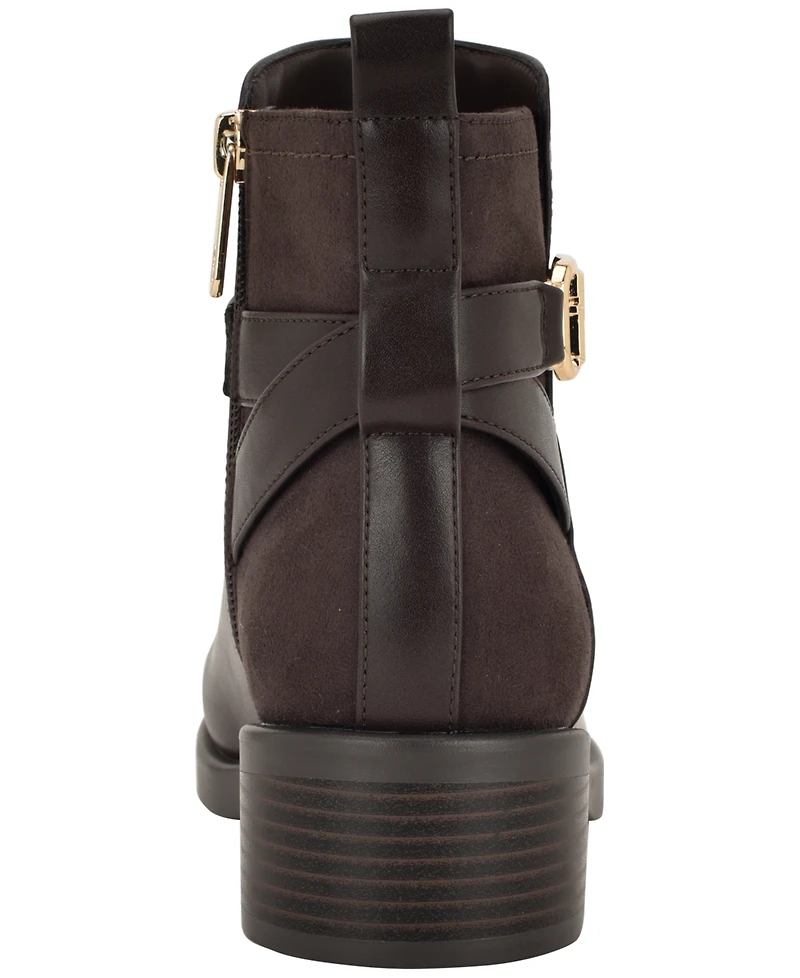 Tommy Hilfiger Women's Ivaide Logo Strap Block Heel Booties