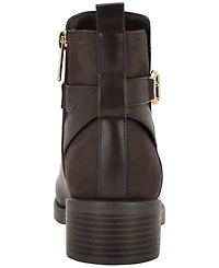 Tommy Hilfiger Women's Ivaide Logo Strap Block Heel Booties