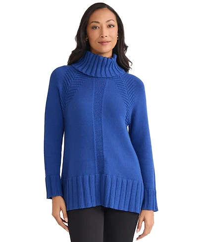 Jones New York Women's Raglan Sleeve Funnel Neck Sweater