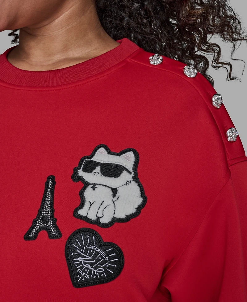 Karl Lagerfeld Paris Plus Patches Sweatshirt