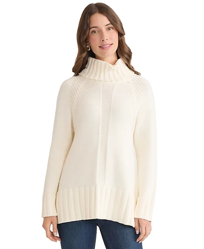 Jones New York Women's Raglan Sleeve Funnel Neck Sweater