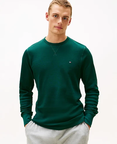 Tommy Hilfiger Men's Waffle-Knit Long-Sleeve Crewneck Thermal Top