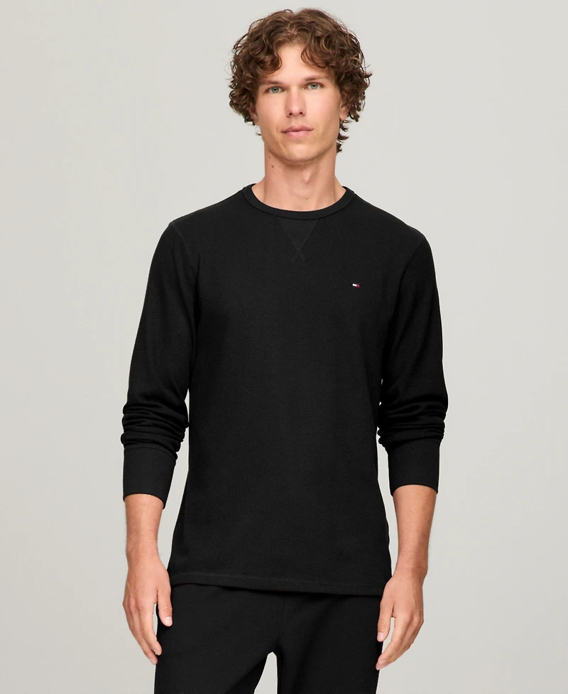 Tommy Hilfiger Men's Waffle-Knit Long-Sleeve Crewneck Thermal Top