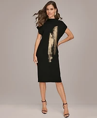 Donna Karan New York Women's Sleeveless High Neck Sweater Dress