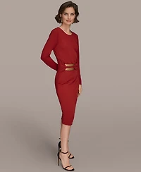Donna Karan New York Women's Long Sleeve Wrap Dress