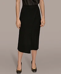 Donna Karan New York Women's Rib Knit Wrap Midi Skirt